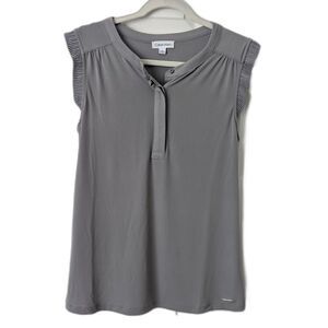 Calvin Klein Gray Sleeveless Blouse Top Women’s Medium